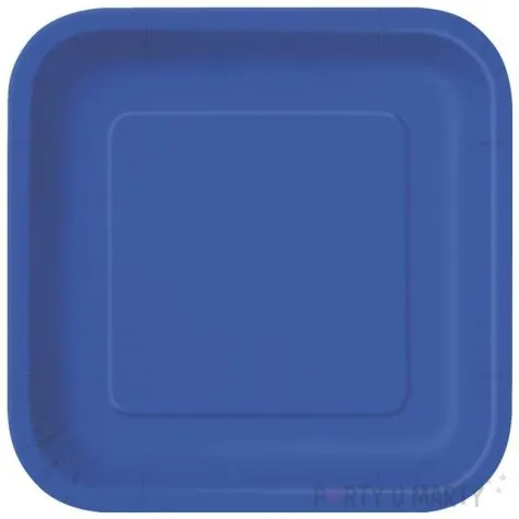 talerzyki papierowe kwadrat classic s granatowe 18 cm 16 szt