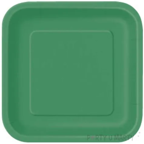 talerzyki papierowe kwadrat classic s zielone 18 cm 16 szt