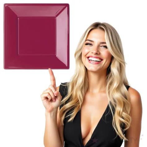 talerzyki papierowe kwadratowe bordowe godan 23 cm 6 szt