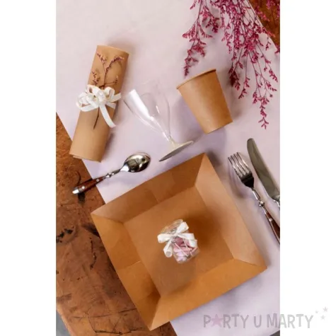 talerzyki papierowe kwadratowe kraftowe santex 23 cm 10 szt