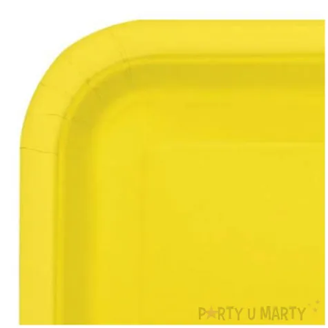 talerzyki papierowe kwadratowe zolty unique 23 cm 14 szt