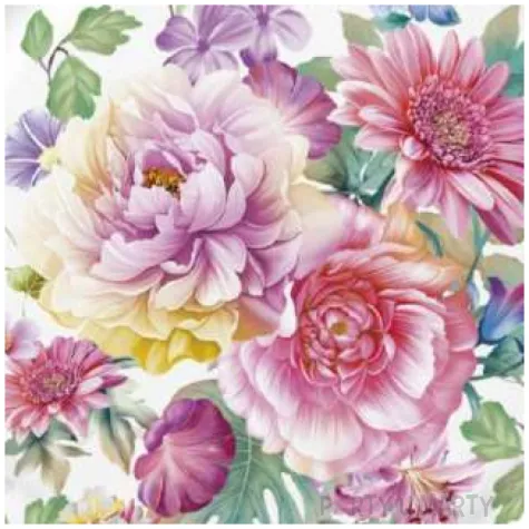 talerzyki papierowe kwiaty bujna aranzacja mix maki 23 cm 8 szt