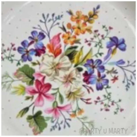 talerzyki papierowe kwiaty bukiet mix maki 18 cm 8 szt