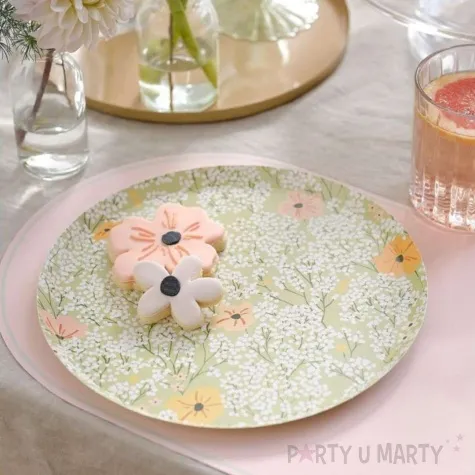talerzyki papierowe kwiaty ginger ray 25 cm 8 szt