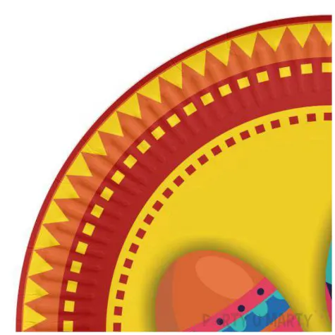 talerzyki papierowe lato w meksyku 18 cm 6 szt