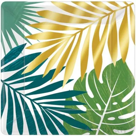 talerzyki papierowe liscie palmy key west amscan 25 cm 8 szt