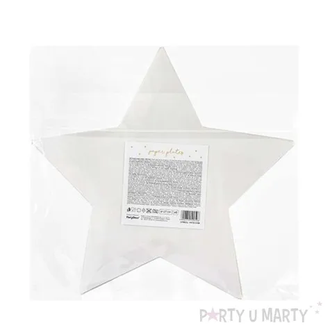 talerzyki papierowe little star gwiazda zloty partydeco 27 cm 6 szt