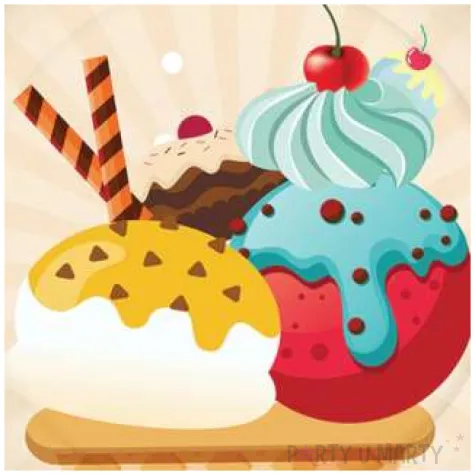 talerzyki papierowe lod w wafelku paw 18 cm 10 szt