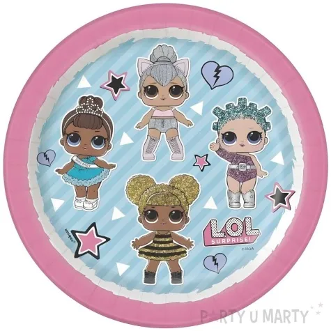 talerzyki papierowe lol surprise unique 18 cm 8 szt