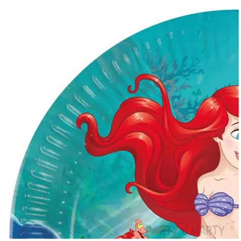 talerzyki papierowe mala syrenka arielka procos 23 cm 8 szt