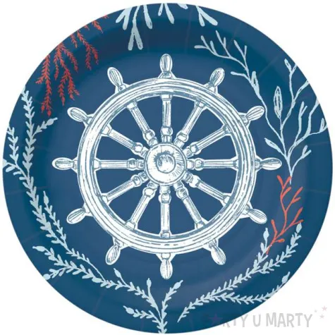 talerzyki papierowe marynarski swiat granatowe paw 18 cm 10 szt