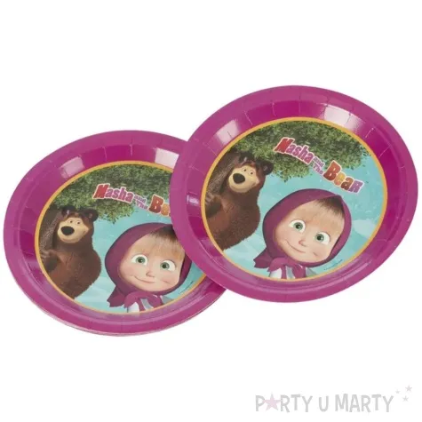 talerzyki papierowe masha and the bear masha i niedzwiedz smiffys 23 cm 8 szt