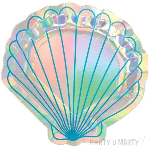 talerzyki papierowe mermaid amscan 21 cm 8 szt