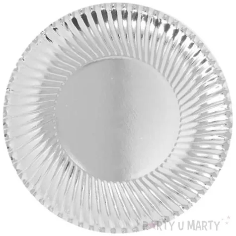 talerzyki papierowe metaliczne srebrne guirca 24 cm