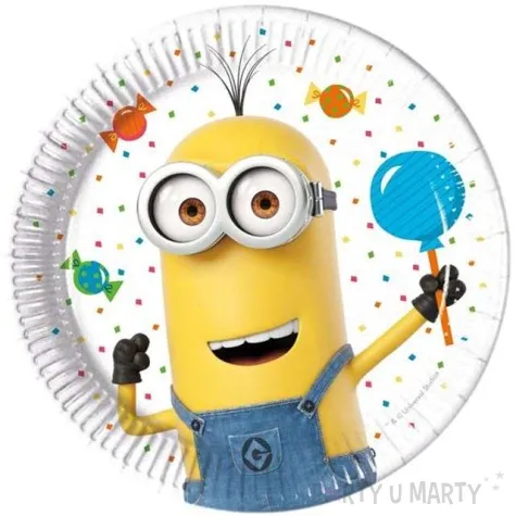 talerzyki papierowe minions balloons party 20 cm 8 szt