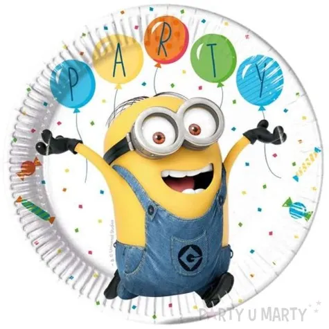 talerzyki papierowe minions balloons party 23 cm 8 szt