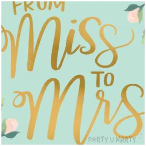 talerzyki papierowe mint to be from miss to mrs amscan 26 7 cm