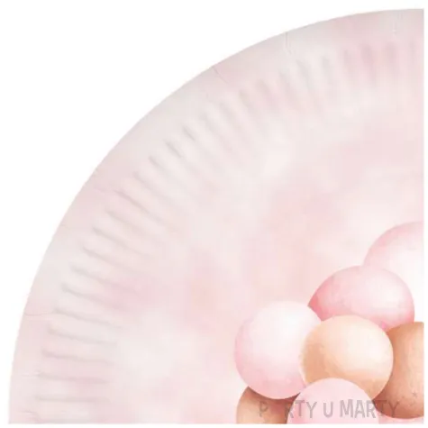 talerzyki papierowe misie z balonikami rozowy jasny congee 18 cm 6 szt