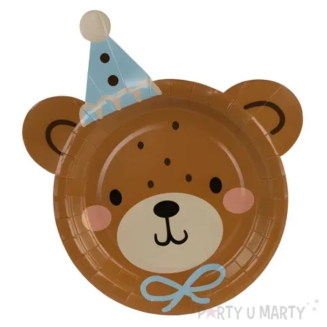 talerzyki papierowe misiek urodziny br zowy partydeco 21 cm 6 szt