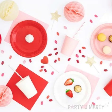 talerzyki papierowe monocolor czerwone partypal 17 5 cm 6 szt