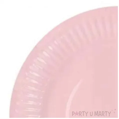 talerzyki papierowe monocolor rozowy jasny paw 18 cm 10 szt