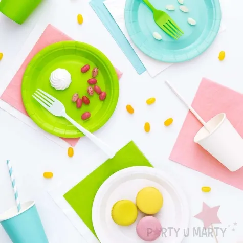 talerzyki papierowe monocolor zielone partypal 17 5 cm 6 szt