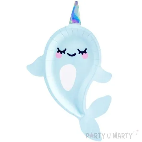 talerzyki papierowe narwal partydeco 29 cm 6 szt