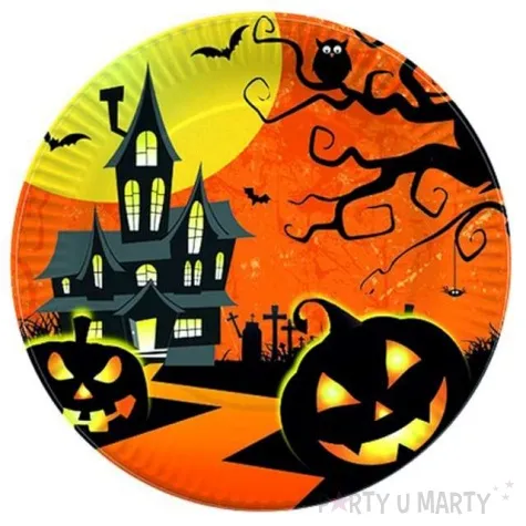 talerzyki papierowe nawiedzony dom halloween congee 23cm 10 szt