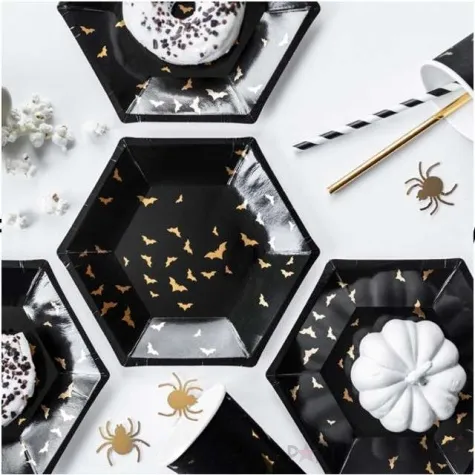 talerzyki papierowe nietoperze partydeco 20 cm 6 szt