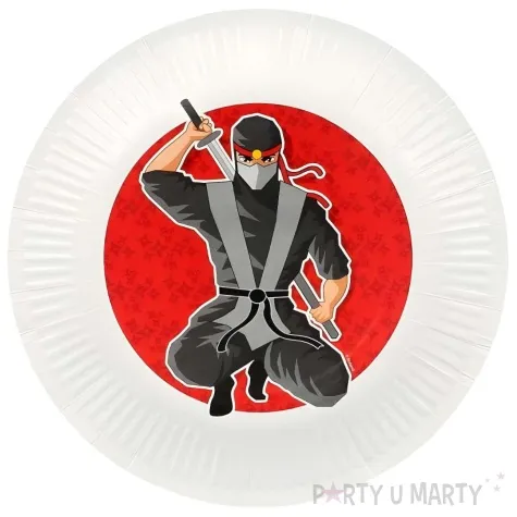 talerzyki papierowe ninja bialy czerwony boland 23 cm 8 szt