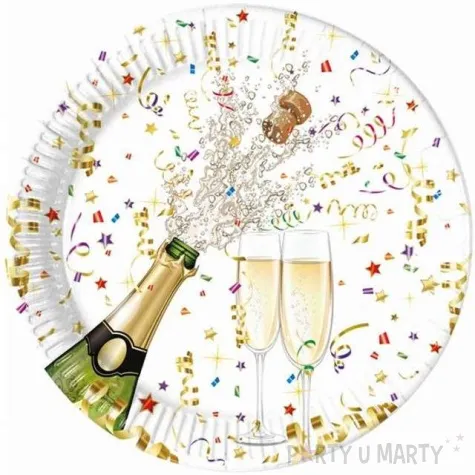 talerzyki papierowe nowy rok procos 23 cm 8 szt