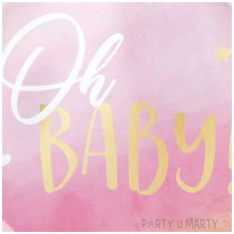 talerzyki papierowe oh baby gwiazdki i serca rozowy amscan 27 cm 8 szt