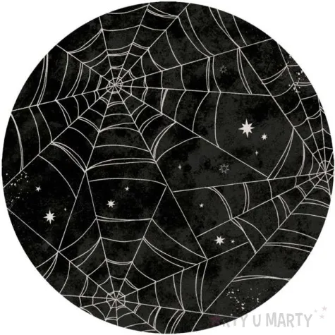talerzyki papierowe pajeczyny czarne amscan 23 cm 8 szt
