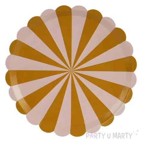 talerzyki papierowe paski br zowy be owy partydeco 21 cm 6 szt