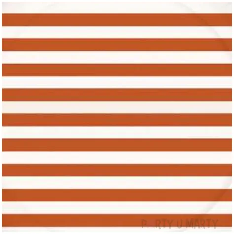 talerzyki papierowe paski pomaranczowo biale paw 18 cm 10 szt