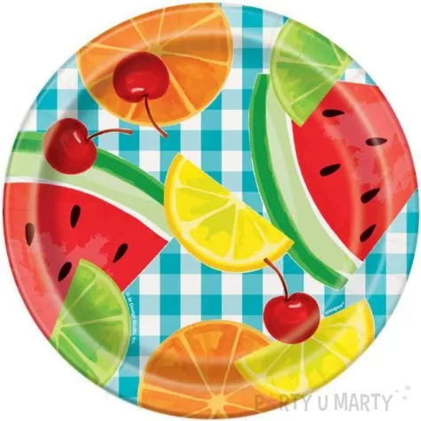 talerzyki papierowe piknikowe owoce unique 18 cm 8 szt