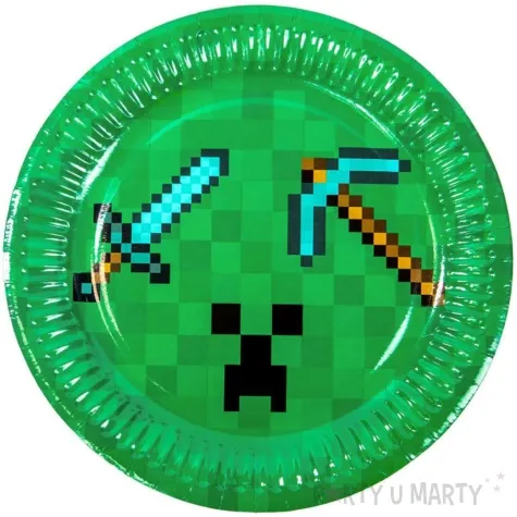 talerzyki papierowe piksele tnt congee 23 cm 6 szt