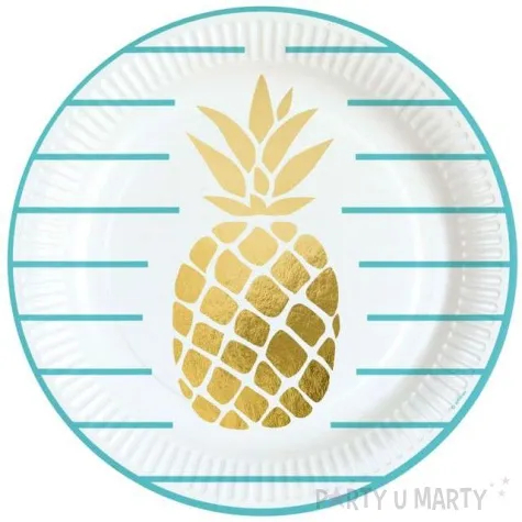 talerzyki papierowe pineapple vibes amscan 23 cm 8 szt