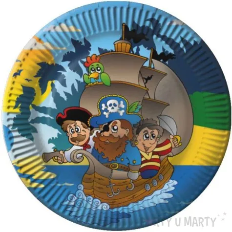 talerzyki papierowe piraci fsopakowania 23 cm 8 szt