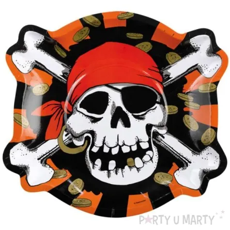 talerzyki papierowe piraci jolly roger 6 szt