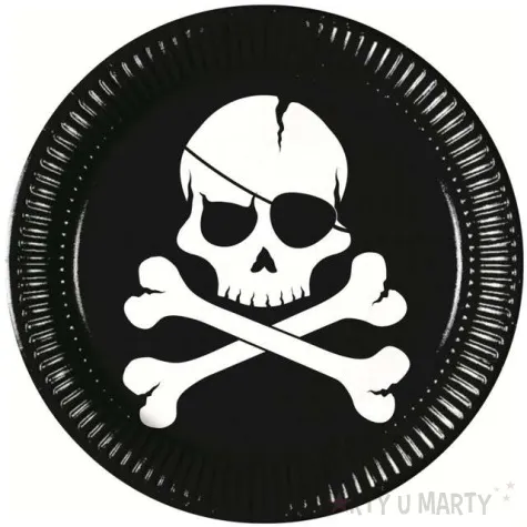 talerzyki papierowe piracka czaszka procos 23 cm 8 szt