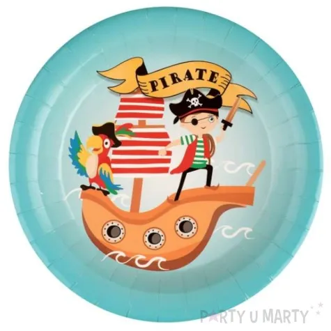 talerzyki papierowe pirat na statku santex 22 5 cm 10 szt