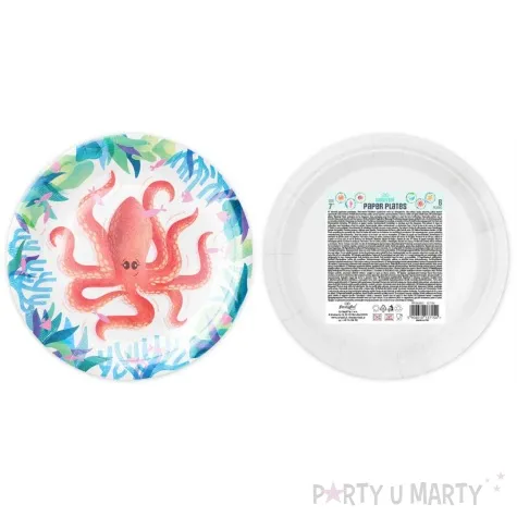 talerzyki papierowe podwodne zwierzeta ocean partypal 18 cm 6 szt