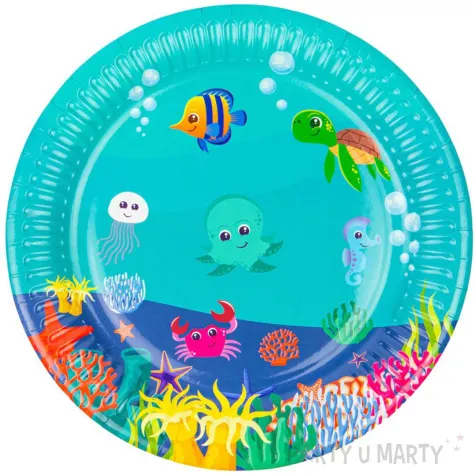 talerzyki papierowe podwodny swiat rybki congee 18 cm 6 szt