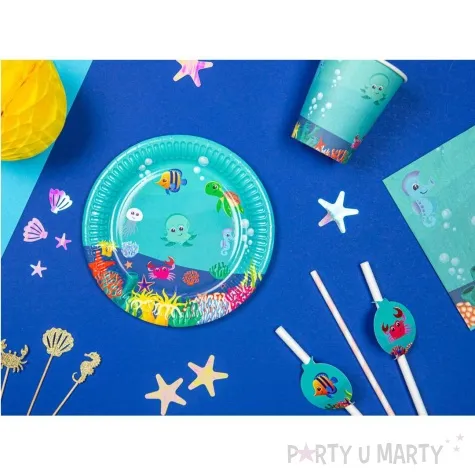 talerzyki papierowe podwodny swiat rybki congee 18 cm 6 szt