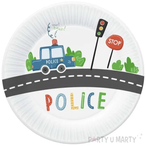 talerzyki papierowe police radiowoz godan 18 cm 6 szt