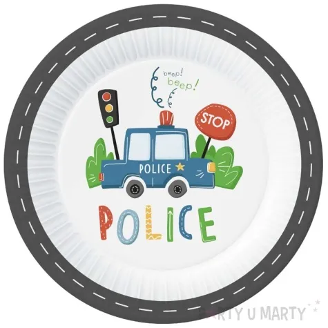 talerzyki papierowe police radiowoz godan 23 cm 6 szt