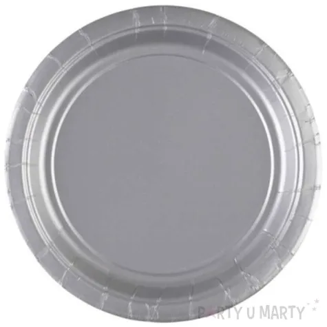 talerzyki papierowe premium amscan s srebrne 17 7 cm 8 szt