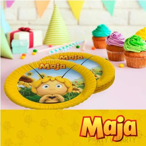 talerzyki papierowe pszczolka maja zolty party factory 23 cm 10 szt