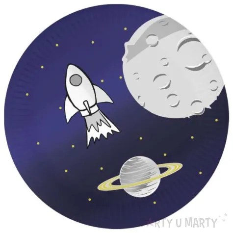 talerzyki papierowe rakieta w kosmosie congee 18 cm 6 szt